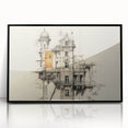 Architectural Wall Art - Vintage Mansion Illustration