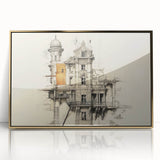 Architectural Wall Art - Vintage Mansion Illustration