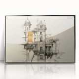 Architectural Wall Art - Vintage Mansion Illustration