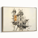 Architectural Wall Art - Vintage Mansion Illustration
