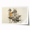 Architectural Wall Art - Vintage Mansion Illustration