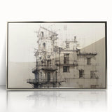 Architectural Wall Art - Vintage Building Design Illustration