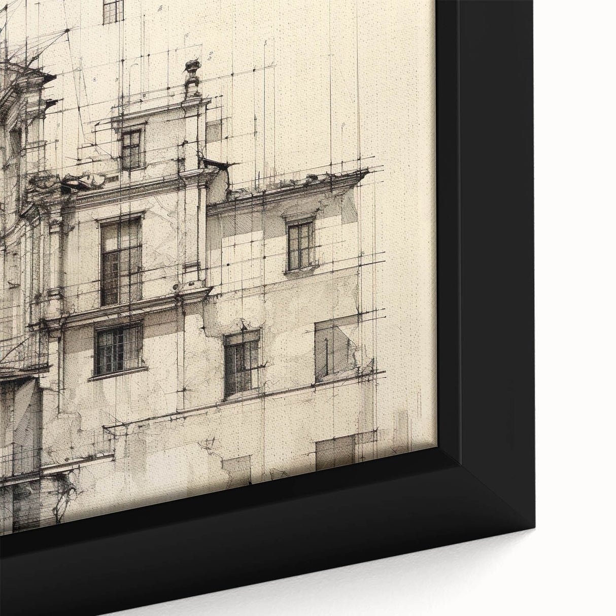 Architectural Wall Art - Vintage Building Design Illustration