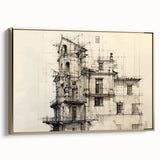 Architectural Wall Art - Vintage Building Design Illustration
