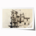 Architectural Wall Art - Vintage Building Design Illustration