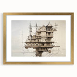 Architectural Wall Art - Vintage Mansion Illustration
