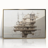 Architectural Wall Art - Vintage Mansion Illustration