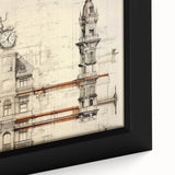 Architectural Wall Art - Clock Tower Illustration