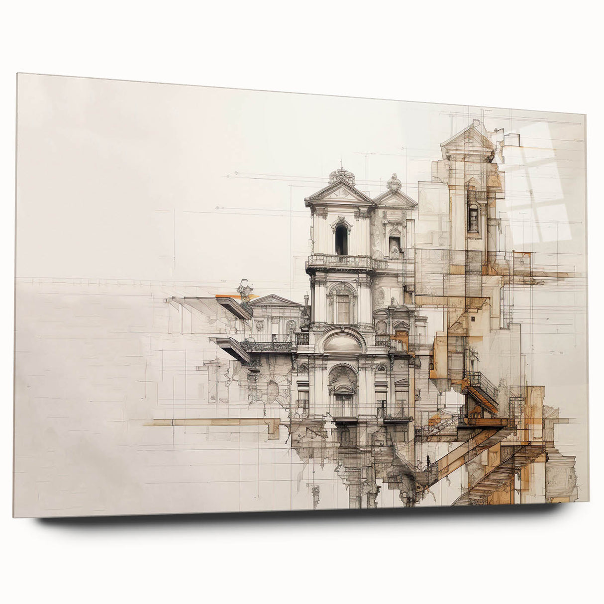 Architectural Wall Art - Historic Church Illustration