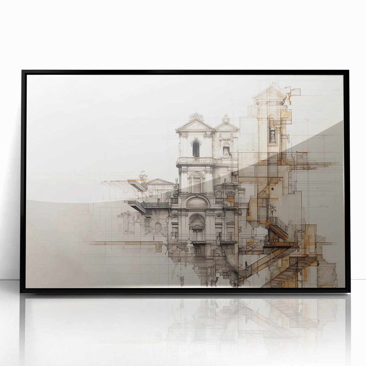 Architectural Wall Art - Historic Church Illustration