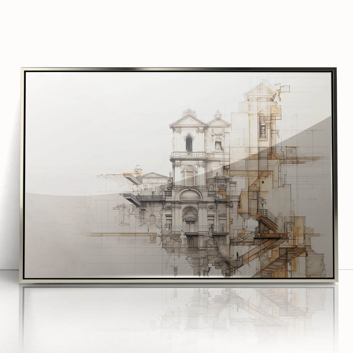 Architectural Wall Art - Historic Church Illustration