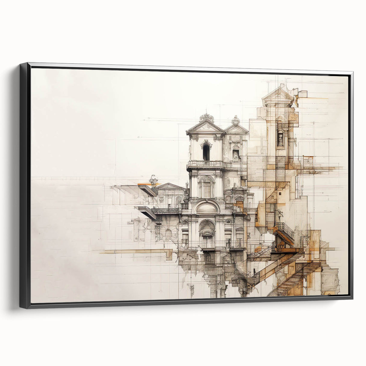 Architectural Wall Art - Historic Church Illustration