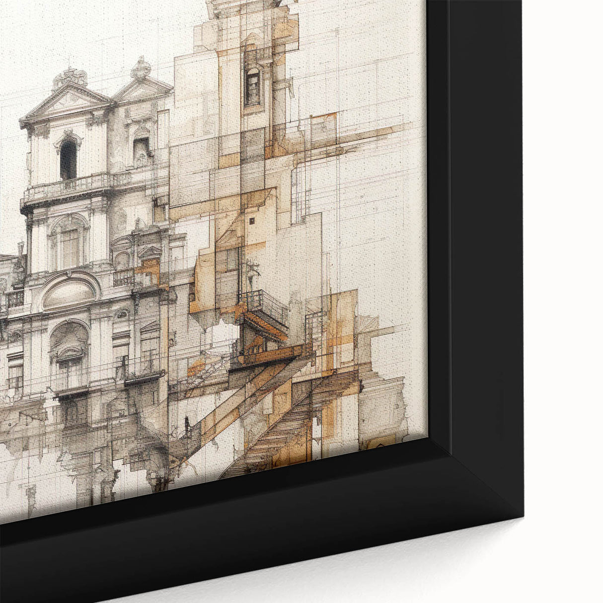 Architectural Wall Art - Historic Church Illustration
