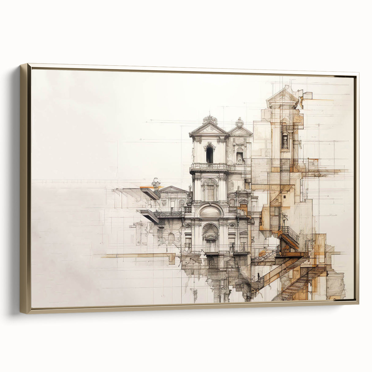 Architectural Wall Art - Historic Church Illustration