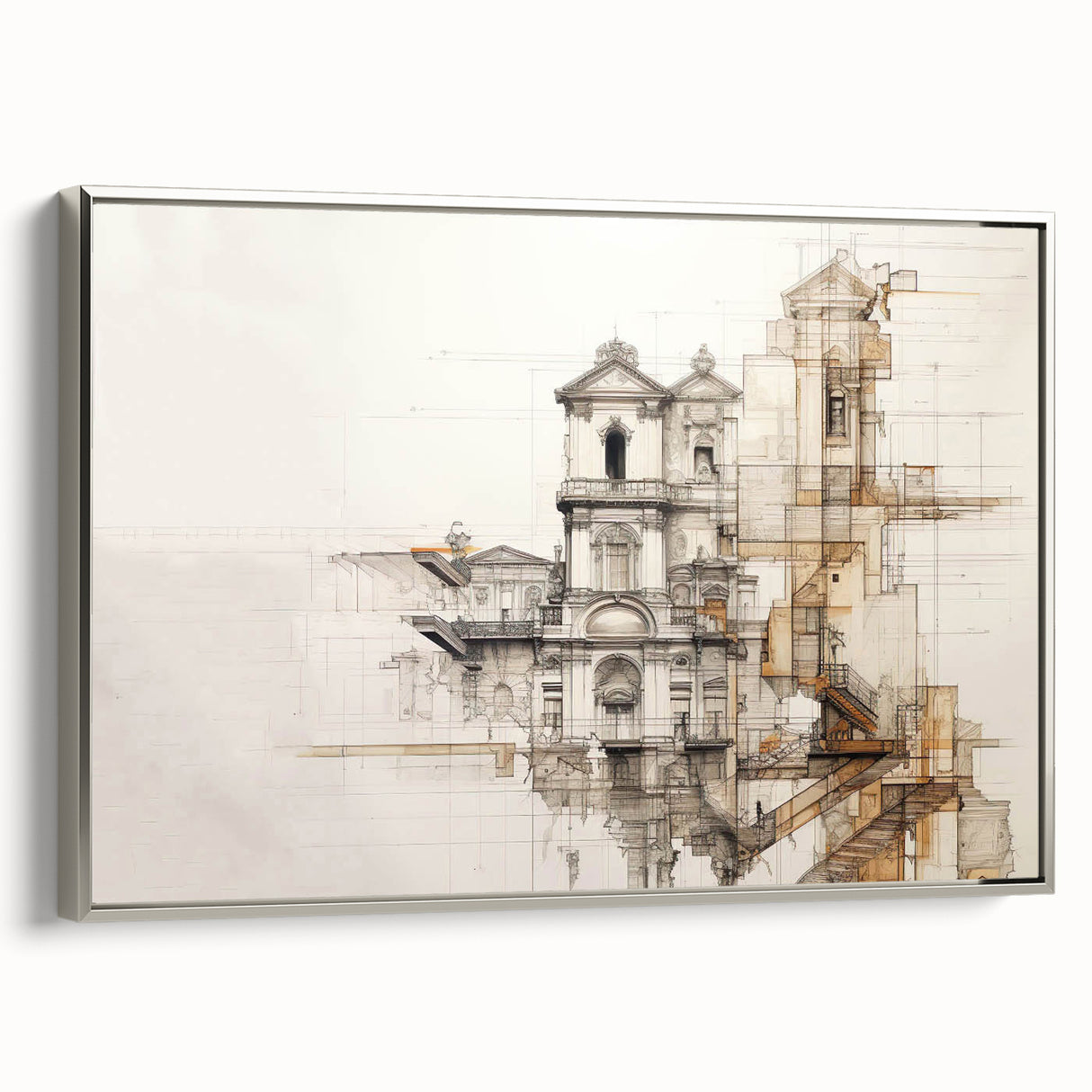 Architectural Wall Art - Historic Church Illustration