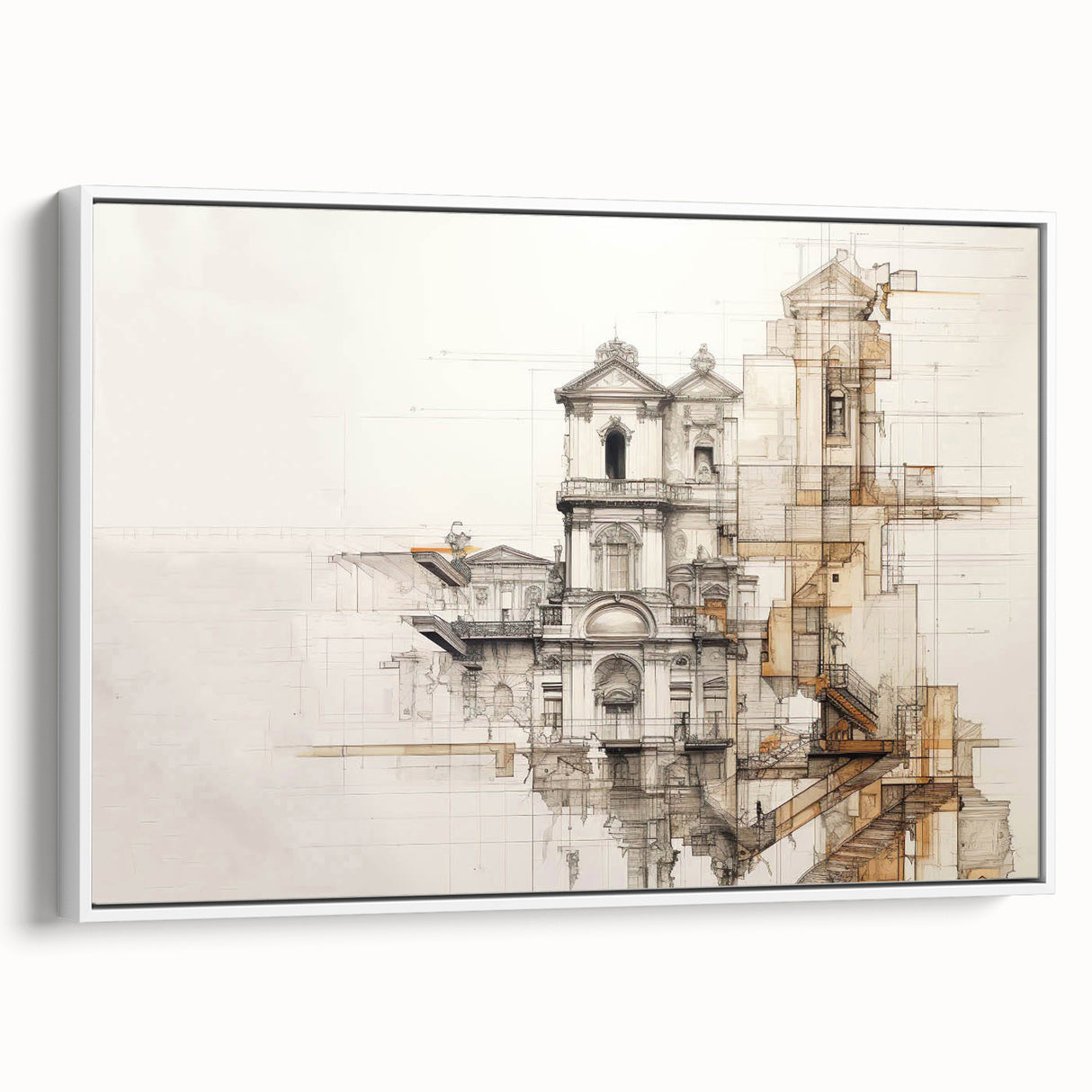 Architectural Wall Art - Historic Church Illustration