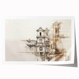 Architectural Wall Art - Historic Church Illustration