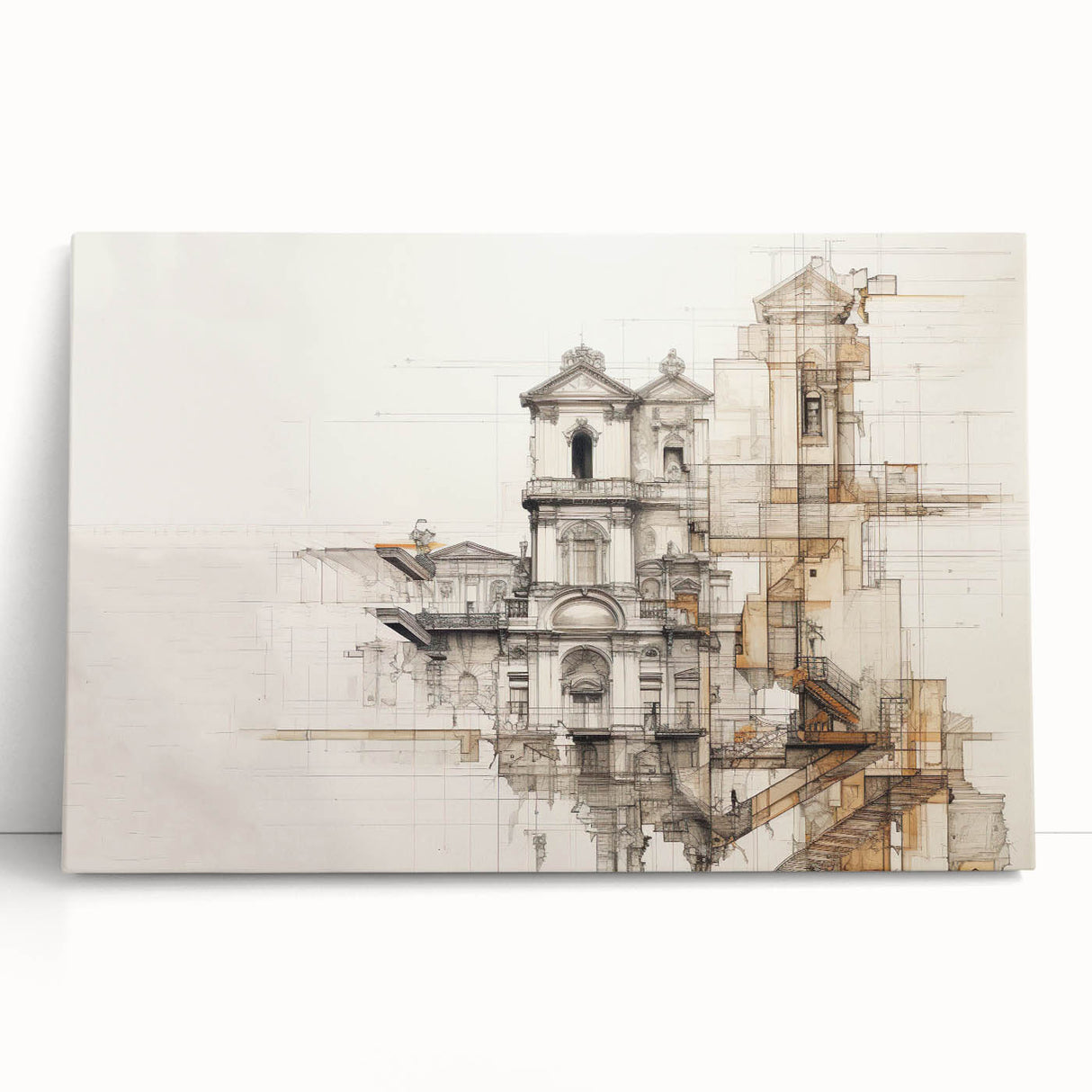 Architectural Wall Art - Historic Church Illustration