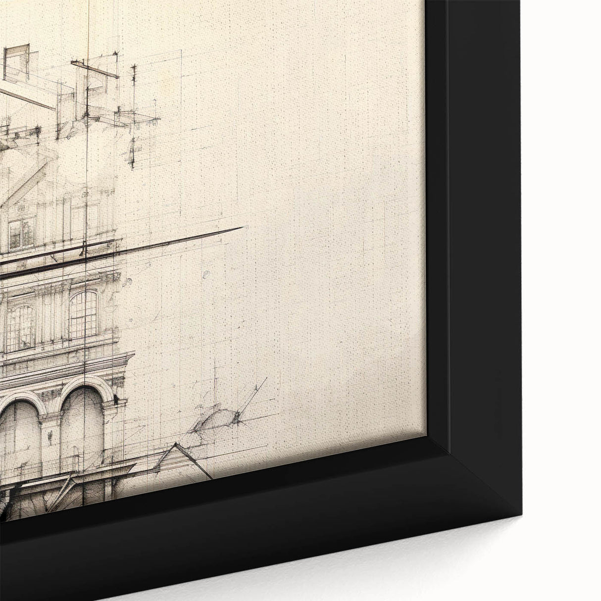 Architectural Wall Art - Vintage Clock Tower Illustration