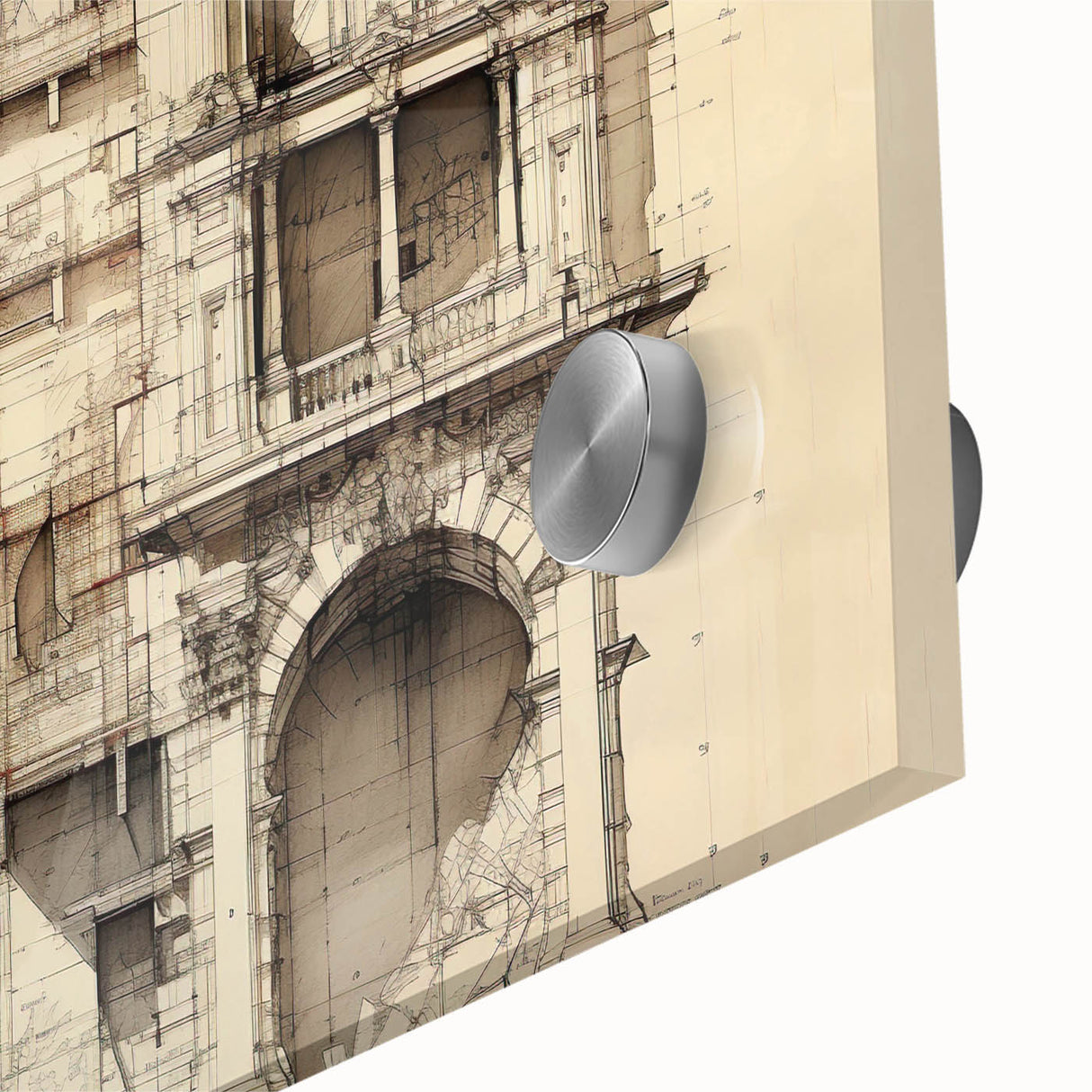 Architectural Wall Art - Vintage Facade Illustration