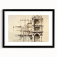 Architectural Wall Art - Vintage Facade Illustration