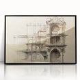 Architectural Wall Art - Vintage Facade Illustration