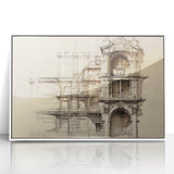 Architectural Wall Art - Vintage Facade Illustration