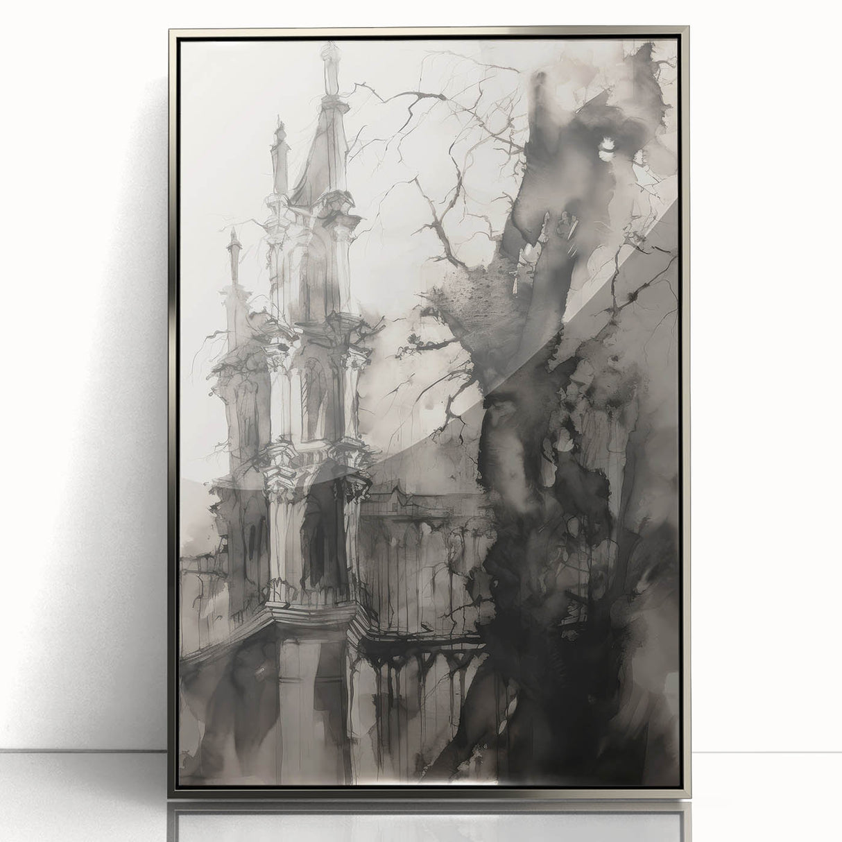 Architectural Wall Art - Gothic Tower Illustration