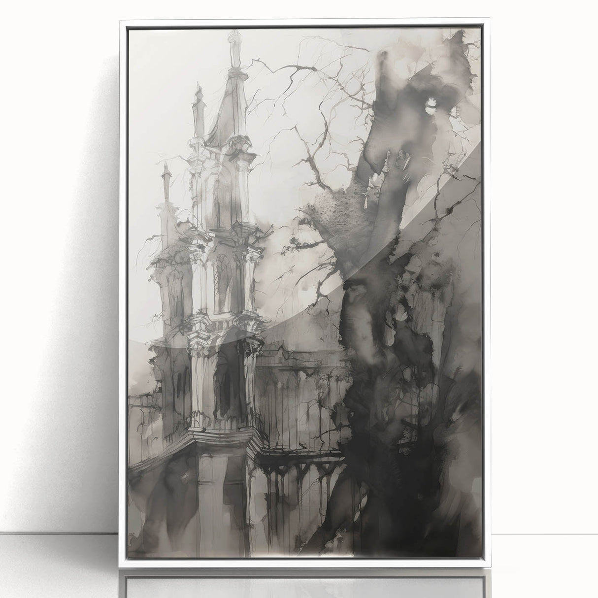 Architectural Wall Art - Gothic Tower Illustration