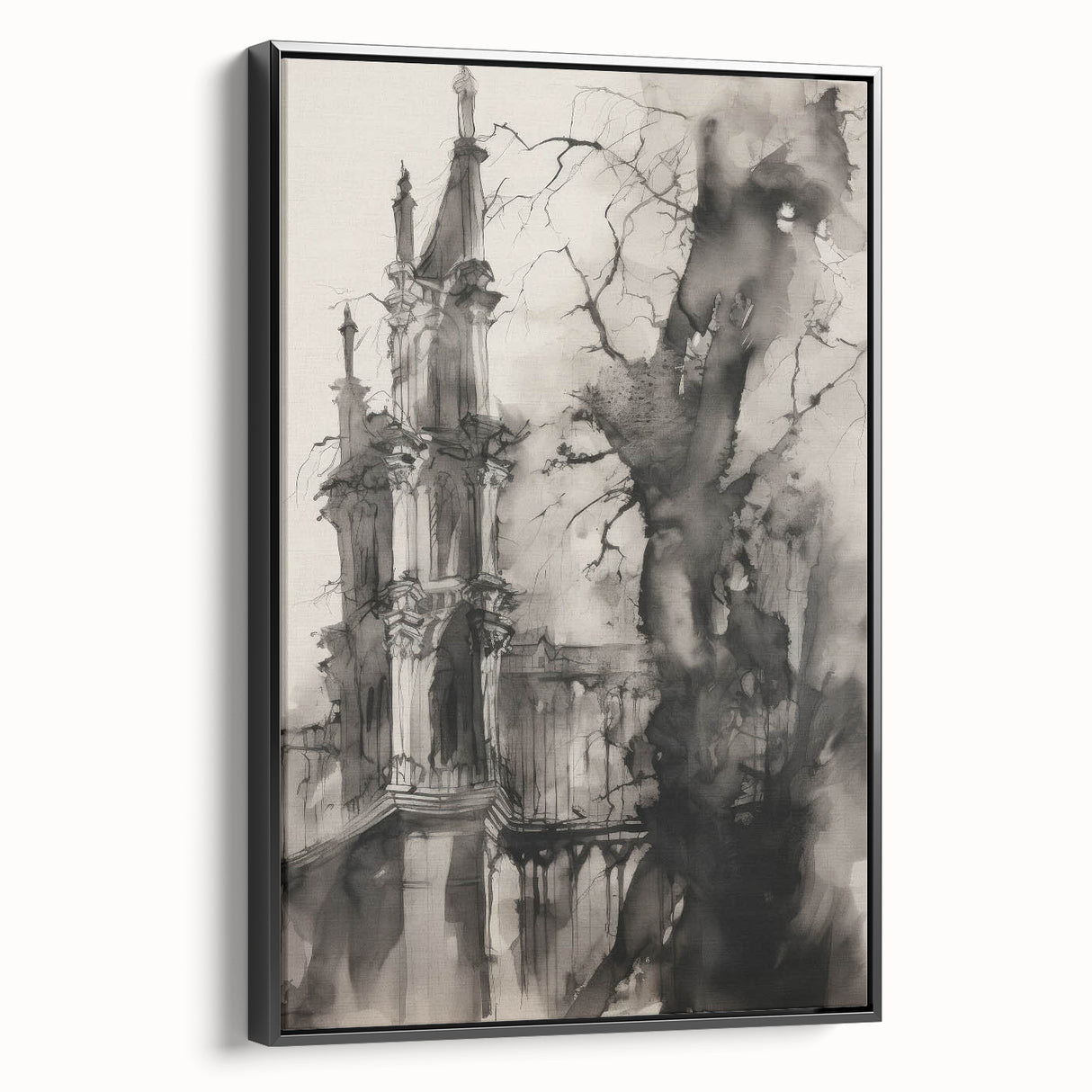 Architectural Wall Art - Gothic Tower Illustration