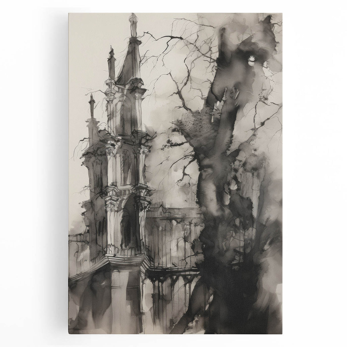 Architectural Wall Art - Gothic Tower Illustration