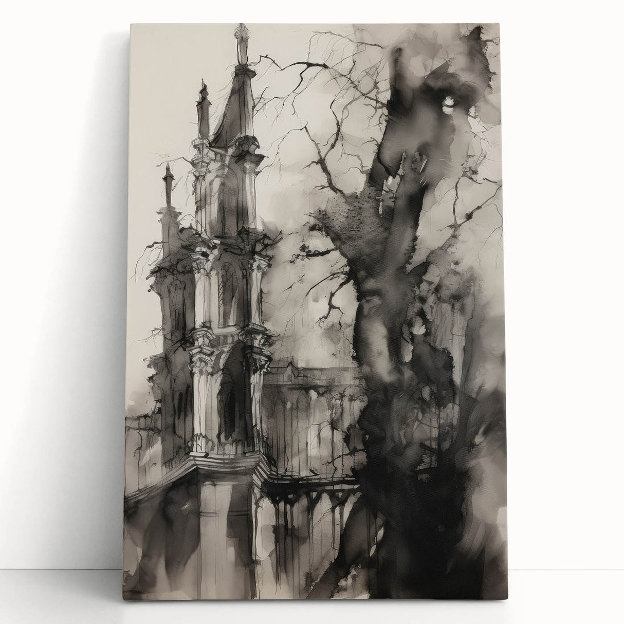 Architectural Wall Art - Gothic Tower Illustration