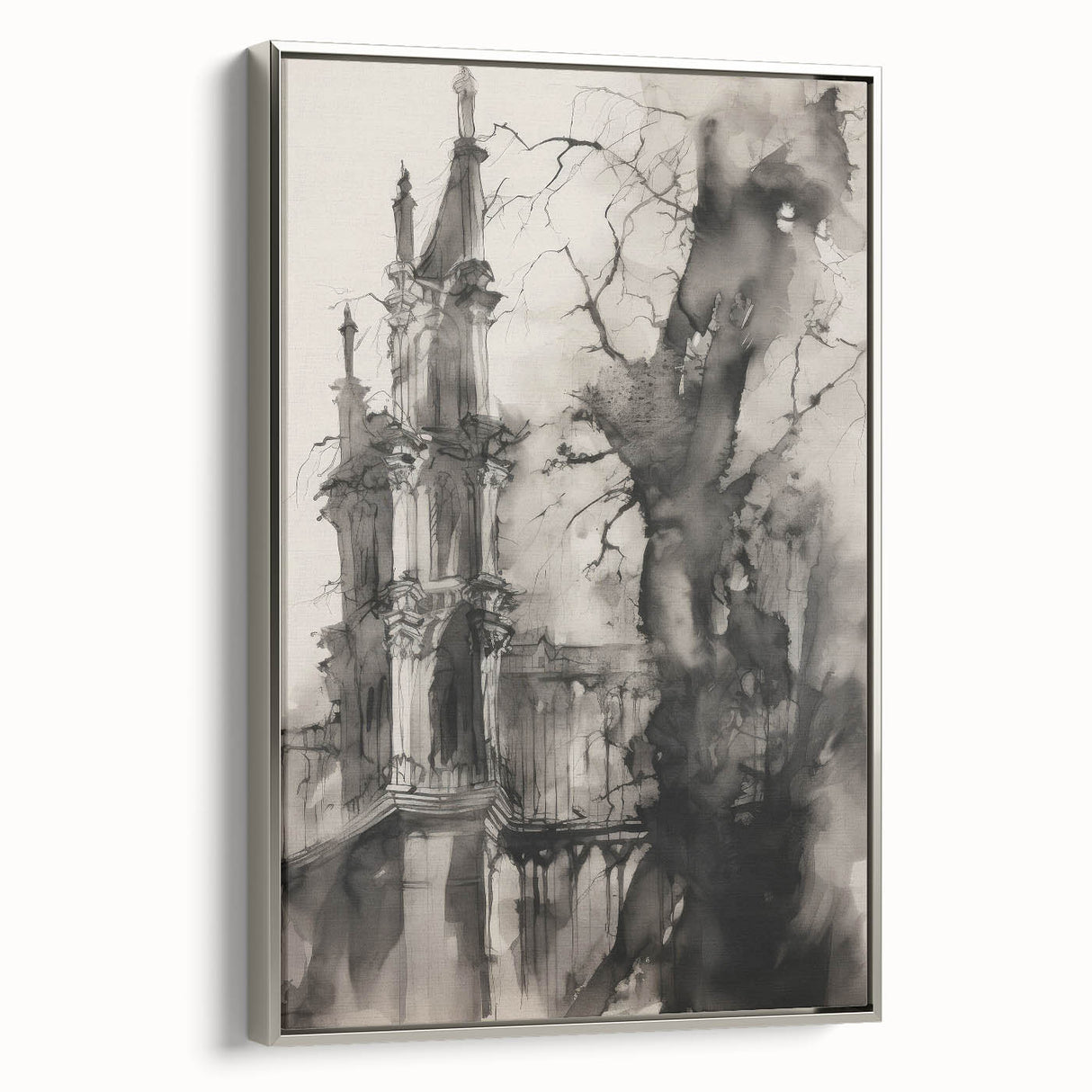 Architectural Wall Art - Gothic Tower Illustration