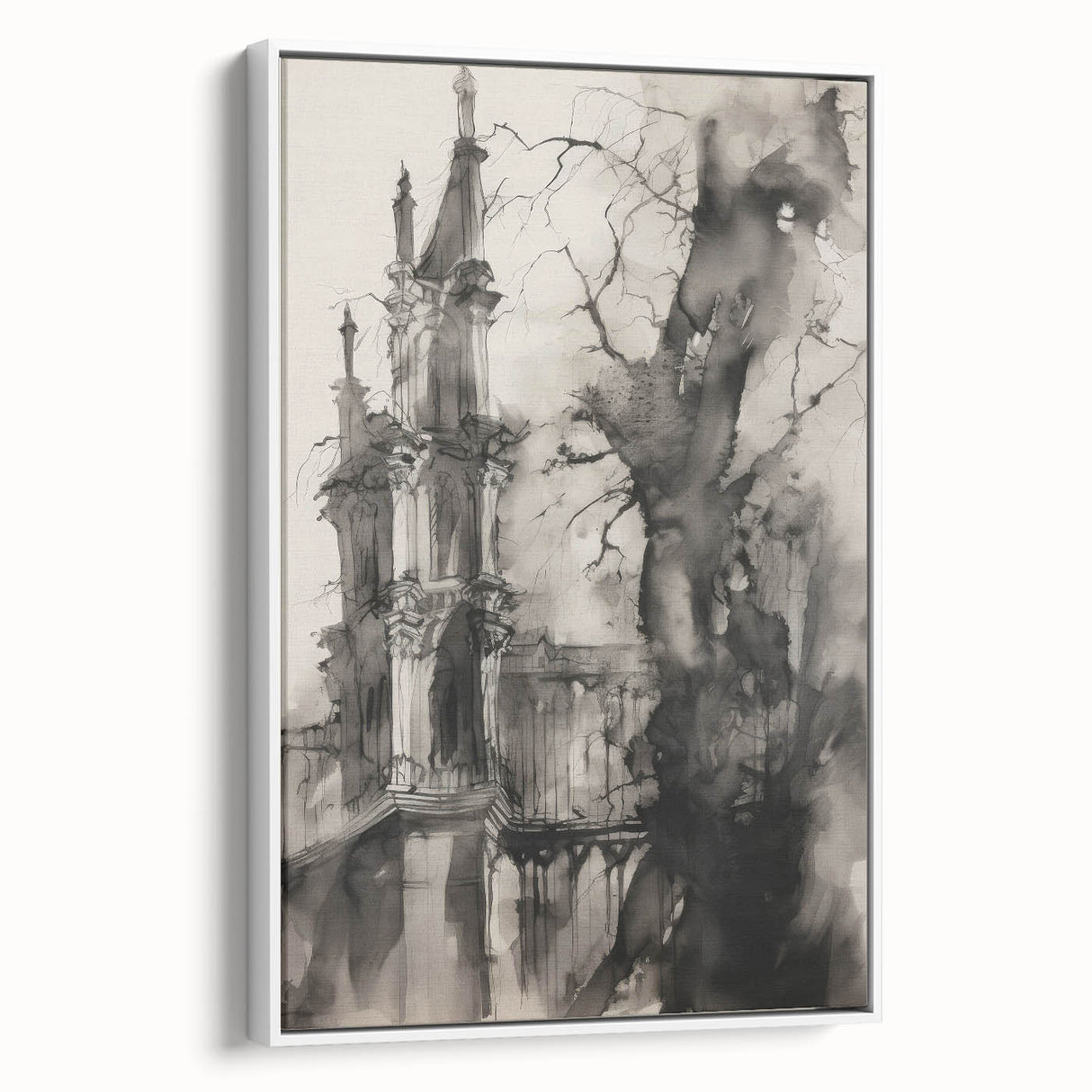 Architectural Wall Art - Gothic Tower Illustration