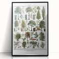 Vintage Botanical Illustration of Diverse Trees Art Print