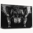 Acrylic wall art collection showcasing a vibrant bee and arachnid design, presented in a sleek side view with decorative pins, ideal for insect enthusiasts.