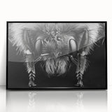 Framed wall art featuring a detailed illustration of various bees and arachnids, designed with a sleek black frame and acrylic cover, perfect for nature enthusiasts and home decor.