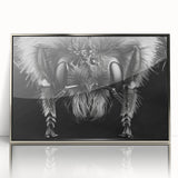 Framed acrylic wall art featuring a detailed design of bees and arachnids, showcasing vibrant colors and intricate patterns, ideal for nature enthusiasts.