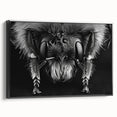 Framed canvas wall art featuring a detailed insect and arachnid design of bees, showcasing vibrant colors and intricate patterns, ideal for nature enthusiasts and home decor.