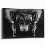Framed canvas wall art featuring a detailed insect and arachnid design of bees, showcasing vibrant colors and intricate patterns, ideal for nature enthusiasts and home decor.