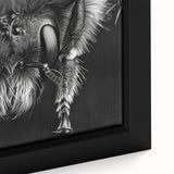 Close-up of a vibrant framed canvas wall art featuring a detailed design of various insects and arachnids, showcasing intricate patterns and colors perfect for nature enthusiasts.