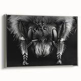 Framed wall art featuring a detailed insect and arachnid design with bees, showcasing a silver frame and vibrant colors, ideal for nature enthusiasts' decor.