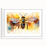 Framed wall art featuring a detailed design of bees and arachnids on a white mat, ideal for nature enthusiasts and stylish home decor.