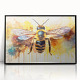 Framed acrylic wall art featuring a detailed design of bees and arachnids, showcasing vivid colors and intricate patterns, perfect for nature enthusiasts and home decor.