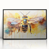 Framed acrylic wall art featuring a detailed design of bees and arachnids, showcasing vivid colors and intricate patterns, perfect for nature enthusiasts and home decor.