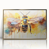 Framed wall art featuring a detailed illustration of various bees and arachnids, set in a gold-accented acrylic frame, ideal for nature enthusiasts and decor lovers.