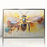 Framed wall art of a detailed bee and arachnid design in a sleek silver frame, showcasing intricate insect illustrations, perfect for nature enthusiasts and modern decor.