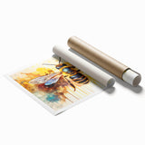 Colorful wall art print of bees and arachnids, showcasing intricate designs in a vibrant composition, perfect for nature enthusiasts and home decor.