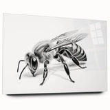 Acrylic wall art design featuring a detailed bee and arachnid illustration, showcasing vibrant colors and intricate patterns, ideal for nature lovers and home decor.