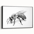 Framed canvas wall art featuring a detailed insect and arachnid design, showcasing vibrant bees in a black frame, perfect for nature lovers' decor.